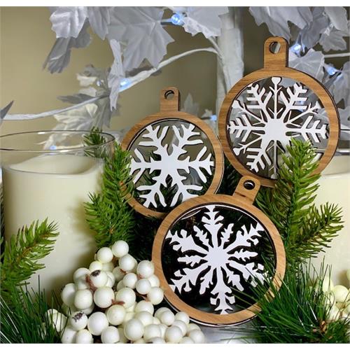 Snowflake Bauble set of 3